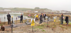 03 - Watching the sluicing start. — with Nick Farrar, John Pollard, Gary Cartmell and Lauren Bambury